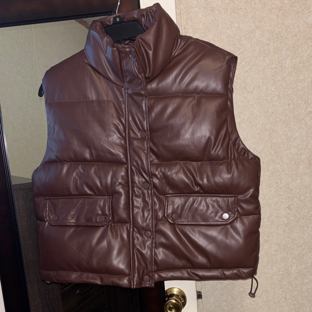 C&C California Dark Brown Puffer Vest - Picture 3 of 5